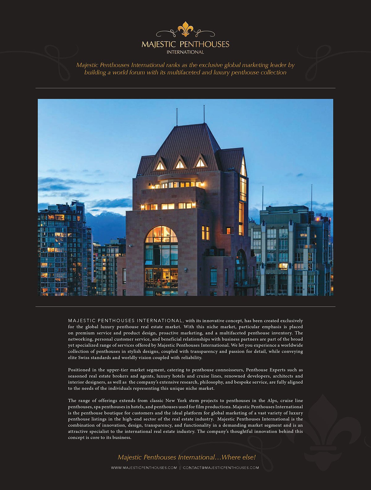 Majestic Penthouses featured in Robb Report Home  Style SepOct 2015 issue